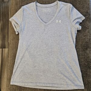 Under Armour Women's Light Gray V-Neck Tee